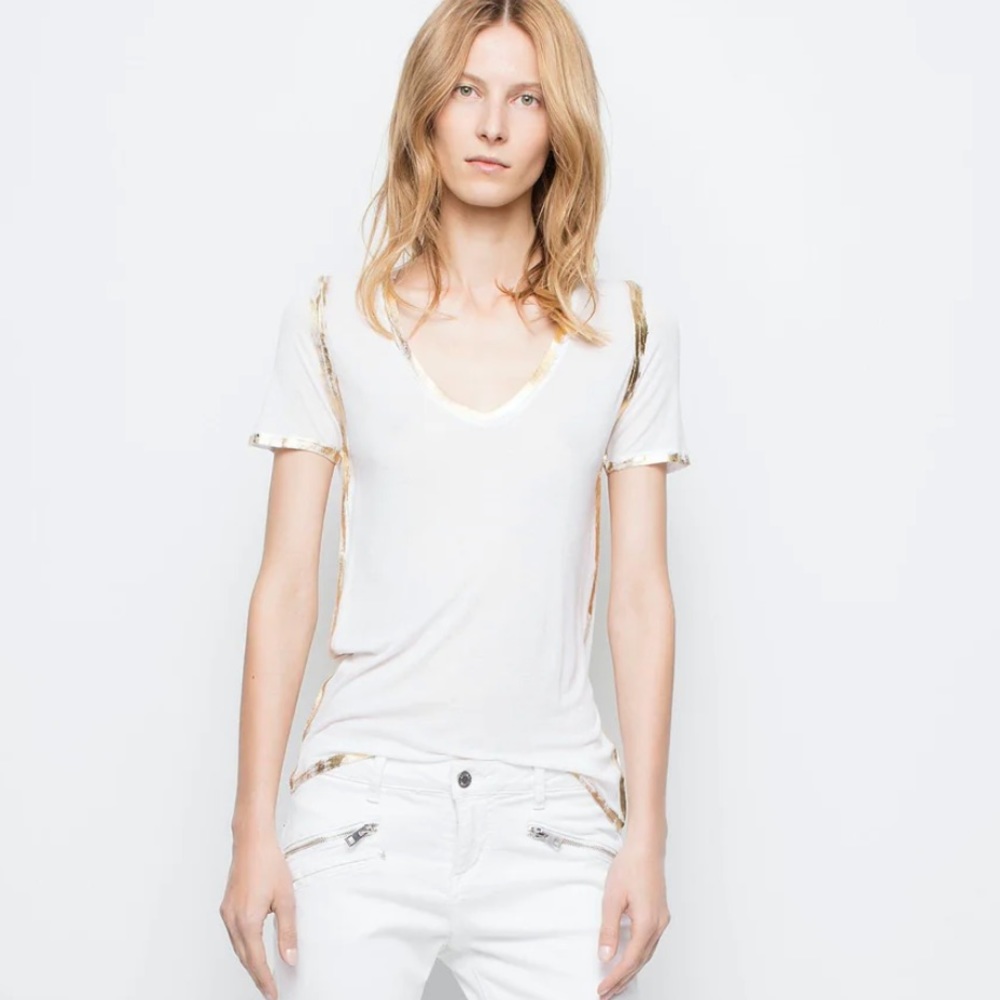 Zadig & Voltaire tino gold foil tee☁️small